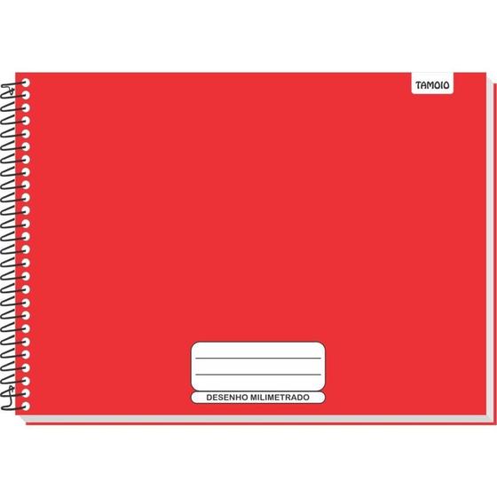 Imagem de Caderno Desenho Milimetrado Vermelho Liso 48F UNIV ESP C.D