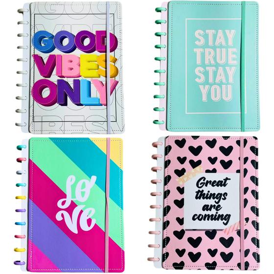 Imagem de Caderno Disco Inteligente Estampado 4 Divisórias + 60 Folhas Grande A4 com pauta