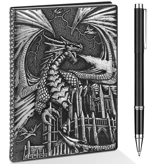 Imagem de Caderno DND Dragon Journal de Couro A5 com Caneta - 200 Páginas