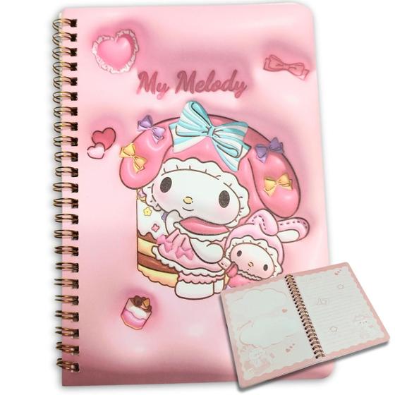 Imagem de Caderno Escolar A5 MY MELODY Kawaii Anime Papelaria Fofa