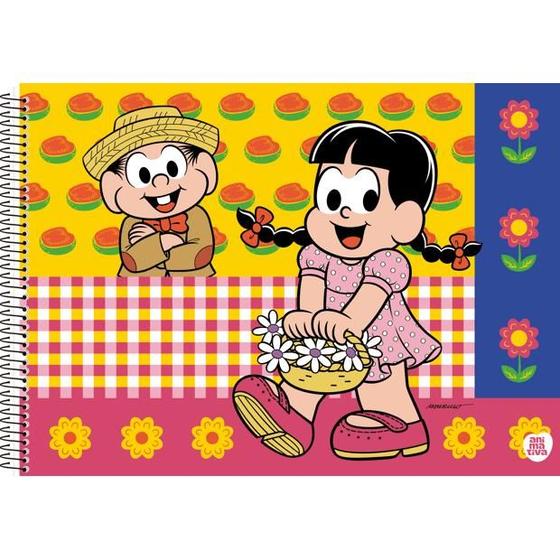 Imagem de Caderno Escolar de Desenho 60Fls Chico Bento Com Adesivos CD