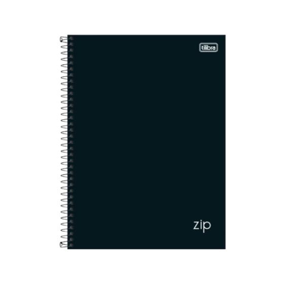 Imagem de Caderno Escolar Espiral Zip Preto Tilibra 80 Folha 200x275mm Universitário Faculdade Escola Curso