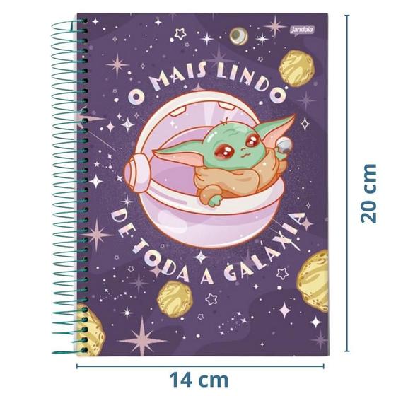 Imagem de Caderno Espiral 1/4 80 Fls Grogu Baby Yoda Jandaia