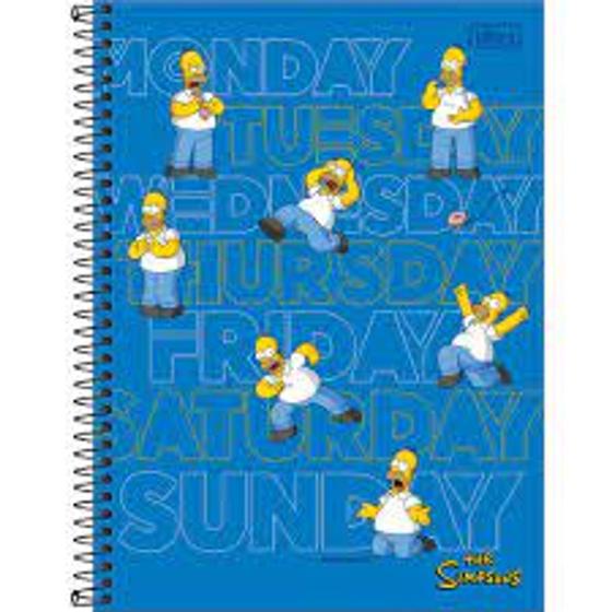 Imagem de Caderno Espiral 1/4 Capa Dura 80 FL Simpsons D 1 UN Tilibra