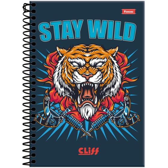 Imagem de Caderno Espiral 1/4 Capa Dura CLIFF Masculino 80 Folhas Pacote com 5