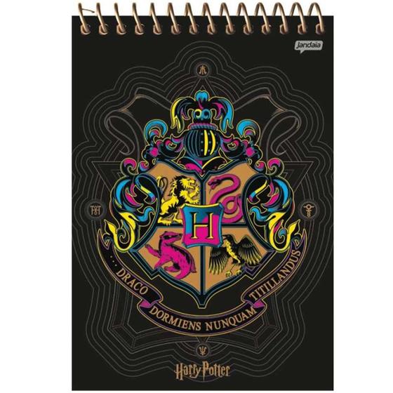 Imagem de Caderno espiral 1/4 vertical 80 folhas Harry Potter Jandaia