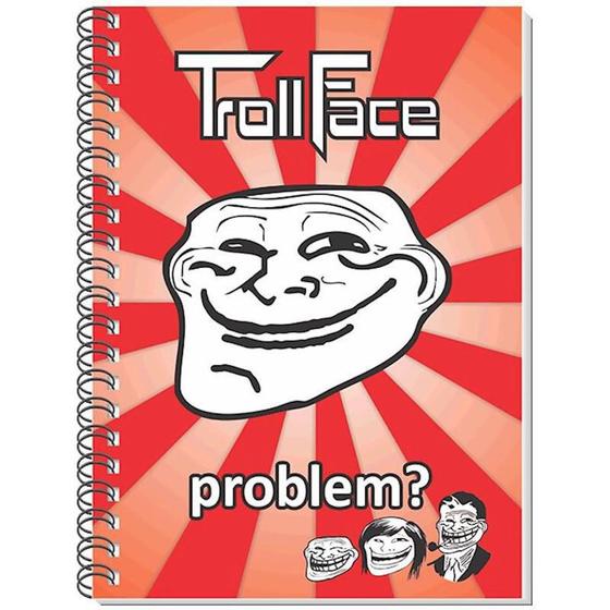 Imagem de Caderno Espiral 3D Troll Face 96 Folhas 3D Editora