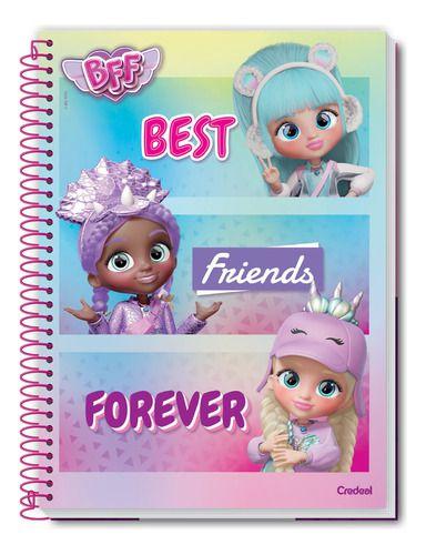 Caderno Espiral 80 Fls 1 Matéria Bff Best Friends Forever