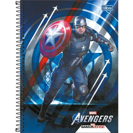 Imagem de Caderno Espiral Avengers Capa Dura 1 Matéria 80 Folhas CA