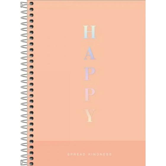 Imagem de Caderno Espiral Capa Dura 1/4 Happy 80 Folhas