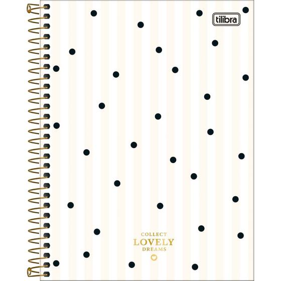 Imagem de Caderno Espiral Capa Dura Colegial 1 Matéria West Village 80 Folhas - Listras com Poá Preto - Sortido