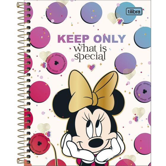 Imagem de Caderno Espiral Capa Dura Colegial Minnie Mouse 160 Folhas - Tilibra