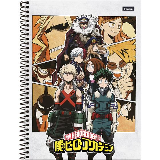 Imagem de Caderno Espiral Capa Dura My Hero Academia 80 Folhas Foroni