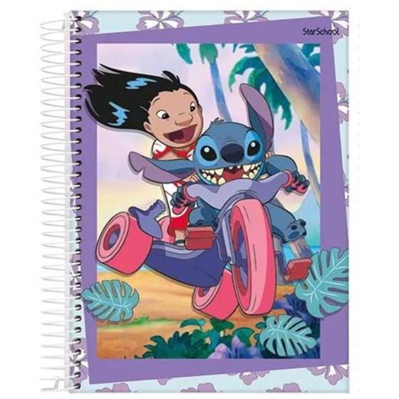 Imagem de Caderno Espiral Capa Dura Stitch 80 Folhas Starschool 