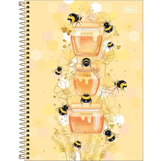 Imagem de Caderno Espiral Capa Dura Universitário 10 Matérias 160 Folhas Honey Bee Tilibra