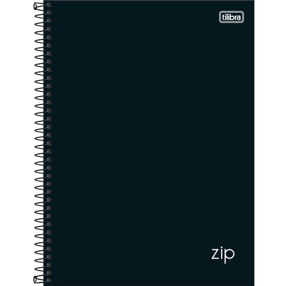 Imagem de Caderno Espiral Capa Dura Universitário 10 Matérias Zip Preto 160 Folhas