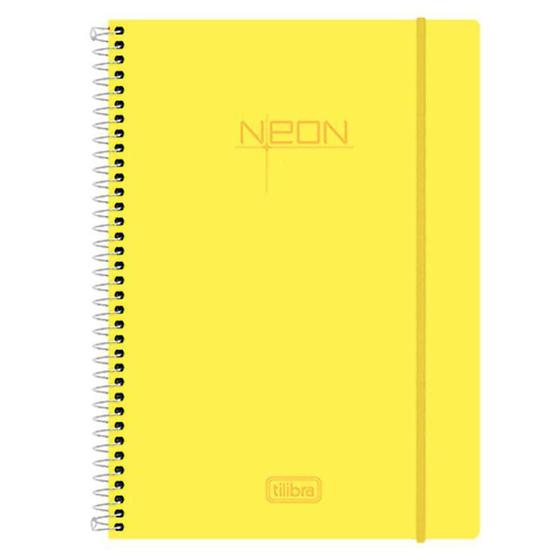 Imagem de Caderno espiral capa dura universitário 1x1 - 80 folhas - Neon Amarelo - Tilibra