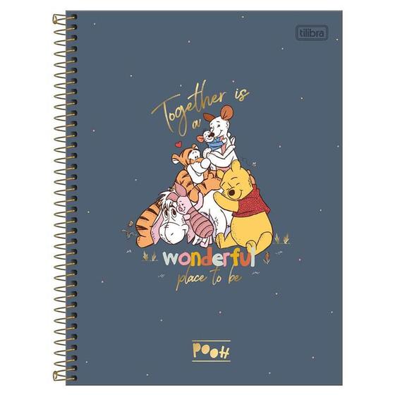 Caderno Espiral Capa Dura Universitário 1x1 80 Folhas Pooh 2 Tilibra Caderno Escolar 7278