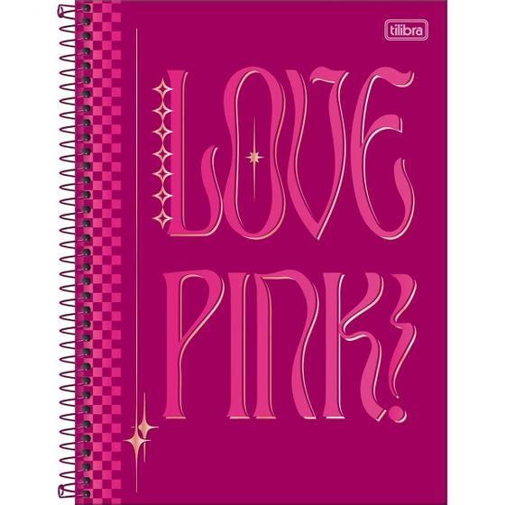 Imagem de Caderno Espiral Capa Dura Universitário Connect 10 Matérias Love Pink 160 Folhas - Love Pink Fundo Pink Liso - Sortido