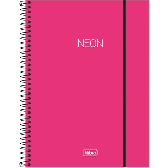 Imagem de Caderno Espiral Capa Plástica Universitário 10 Matérias Neon Pink 160 Folhas