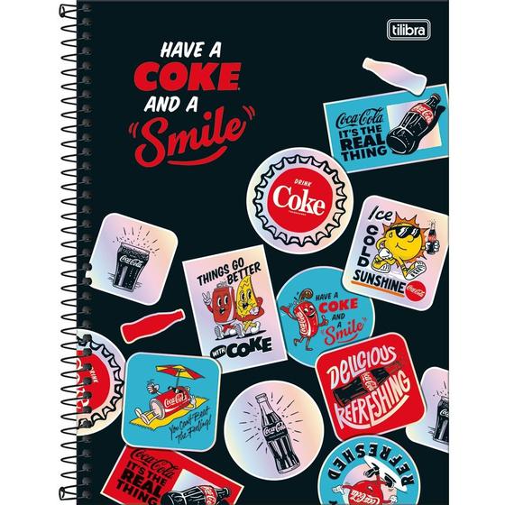 Imagem de Caderno Espiral Coca-Cola Connect - Coke and Smile - 160 Folhas - Tilibra