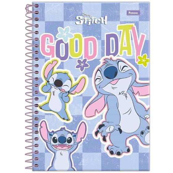 Imagem de Caderno Espiral Foroni Stitch 1/4 Capa Dura 80 Folhas - Embalagem com 5 Unidades (SORTIDO)