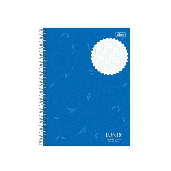 Imagem de Caderno Espiral Grande Universitário Lunix Quadriculado 7x7 Capa Dura 80 Folhas Tilibra