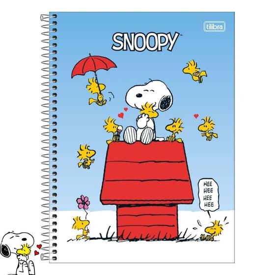 Caderno Espiral Grande Universitário Snoopy 1 Matéria 80 Folhas ...