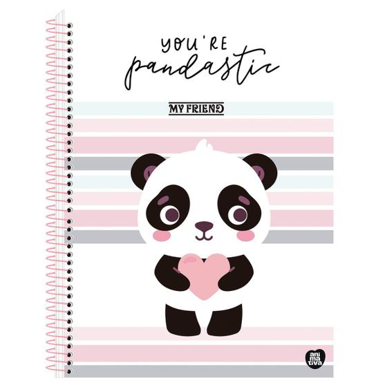 Imagem de Caderno Espiral Grande Universitário Ursinho Panda My Friend 10 Matérias 160 Folhas Capa Dura Animativa