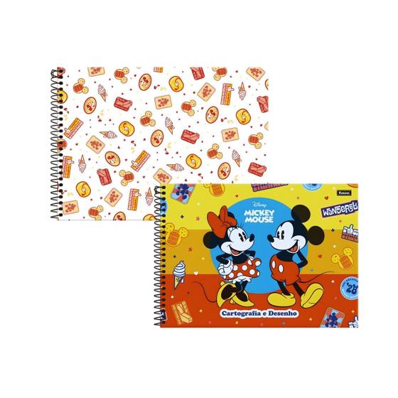 Imagem de Caderno Espiral Mickey Mouse 80 Folhas - Laminação Brilho - Sem Pauta - Guarda Decorada