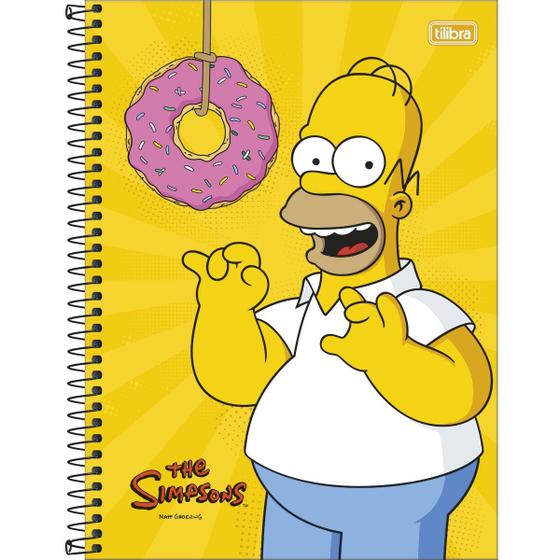 Imagem de Caderno Espiral Os Simpsons Capa Dura Universitário 10 Matérias  Tilibra