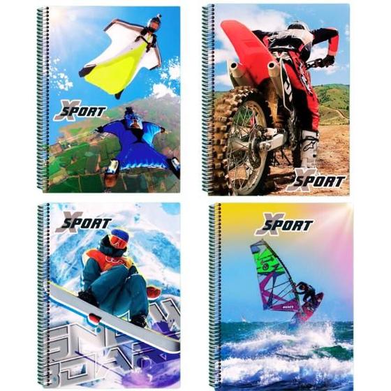 Imagem de Caderno Espiral Sport 400 Folhas Com Arame Capa Dura 20 Mat