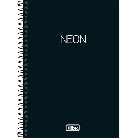 Imagem de Caderno Espiral Tilibra Neon Preto 1/4 Pautado 80 Folhas 302732