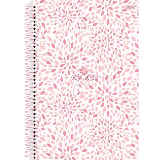 Imagem de Caderno Espiral Universitário Capa Dura 1 Matérias 80 Folhas Rosa Rose São Domingos