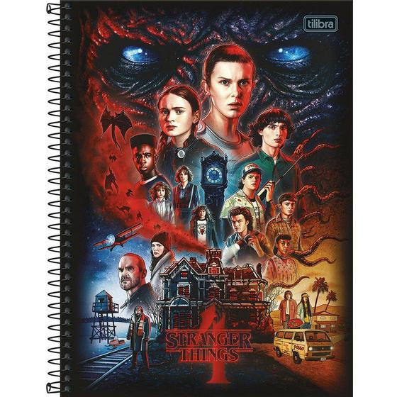 Imagem de Caderno Espiral Universitário Stanger Things 10 Matérias 160 Folhas TILIBRA