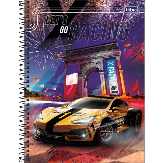 Imagem de Caderno Espiral Universitário Tilibra 10 Matéria X-Racing 160 Folhas