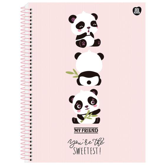 Imagem de Caderno Espiral Universitário Ursinho Panda My Friend 15 Matérias 240 Folhas Capa Dura Animativa