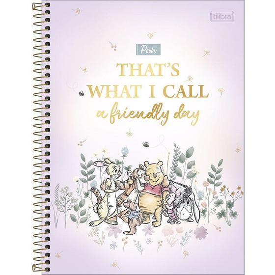 Caderno Espiral Universitário Ursinho Pooh 10 Matéria 160 Folhas ...