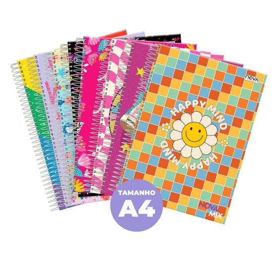 Caderno Feminino 20 Matérias Arame Espiral Capa Dura Escolar - Nova ...