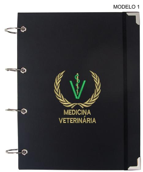 Imagem de Caderno Fichário Universitário Bordado Medicina Veterinária