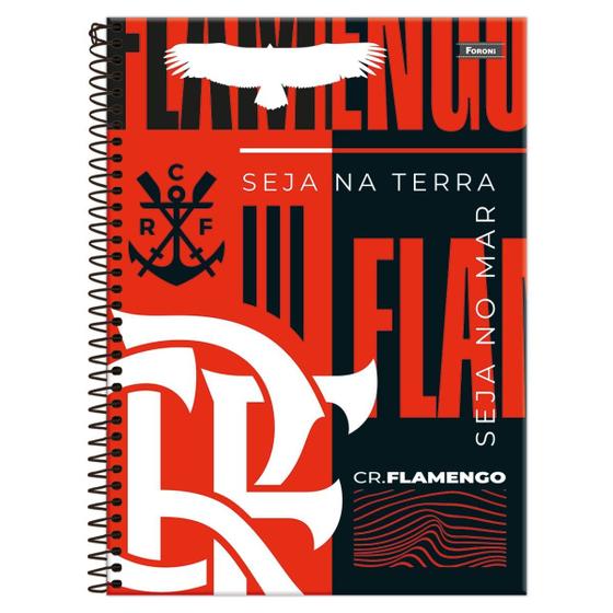 Imagem de Caderno Flamengo Clube Regatas 1 Matéria Espiral 80 F
