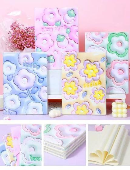 Imagem de Caderno Flowers Kawaii com 60 Folhas Pautada