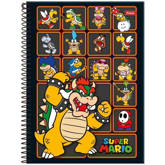 Imagem de Caderno Foroni universitário super Mario Bros 160 folhas