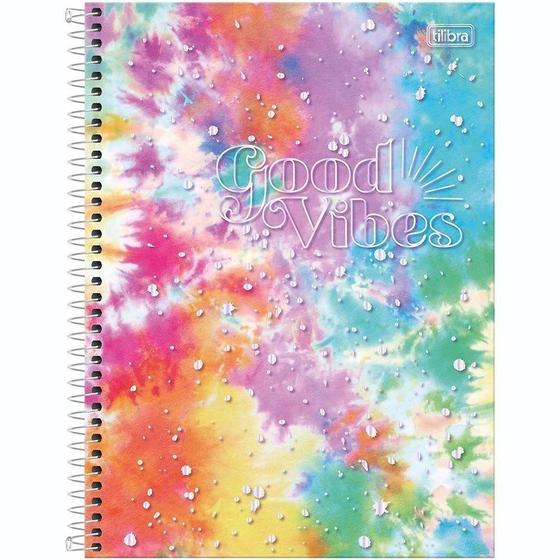 Imagem de Caderno Good Vibes Colegial Espiral Capa Dura 80 Folhas Color