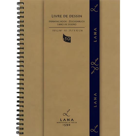 Imagem de Caderno Hahnemuhle Lana Livre de Dessin com Aspiral A3 50 Folhas
