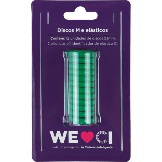 Imagem de Caderno Inteligente Discos Médio 23MM com 12 Discos + Elástico Verde Floresta