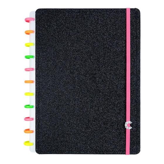 Imagem de Caderno Inteligente Lets Glitter Neon Black Grande 80 Folhas CIGD4145 Preto - CI