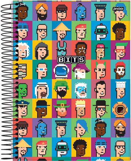 Imagem de Caderno Jandaia universitário bits espiral 160 folhas