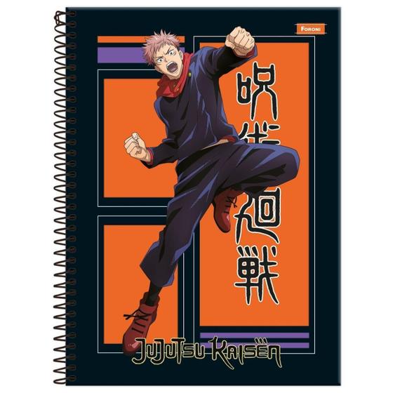 Imagem de Caderno Jujutsu Kaisen Anime Espiral 1 Matéria 80F Escolar