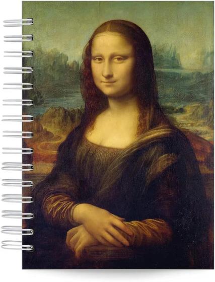 Caderno Leonardo da Vinci "Mona Lisa" Capa Dura e Toque Aveludado. Menor preço em Caderno Leonardo da Vinci "Mona Lisa" Capa Dura e Toque Aveludado.